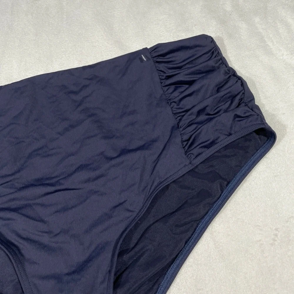 NEW Sea Level‎ [ 16 US ] High Waist Gathered Side Bikini Bottoms Blue